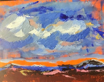 Mountainous Terrain - Fine Southwestern Art - Cold wax and oil on canvas