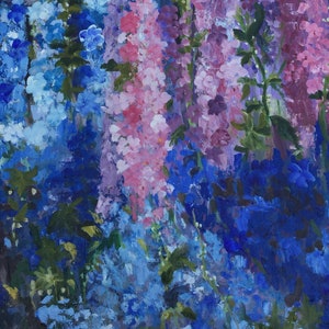 Larkspur Fine Art Large Original Oil Painting image 4