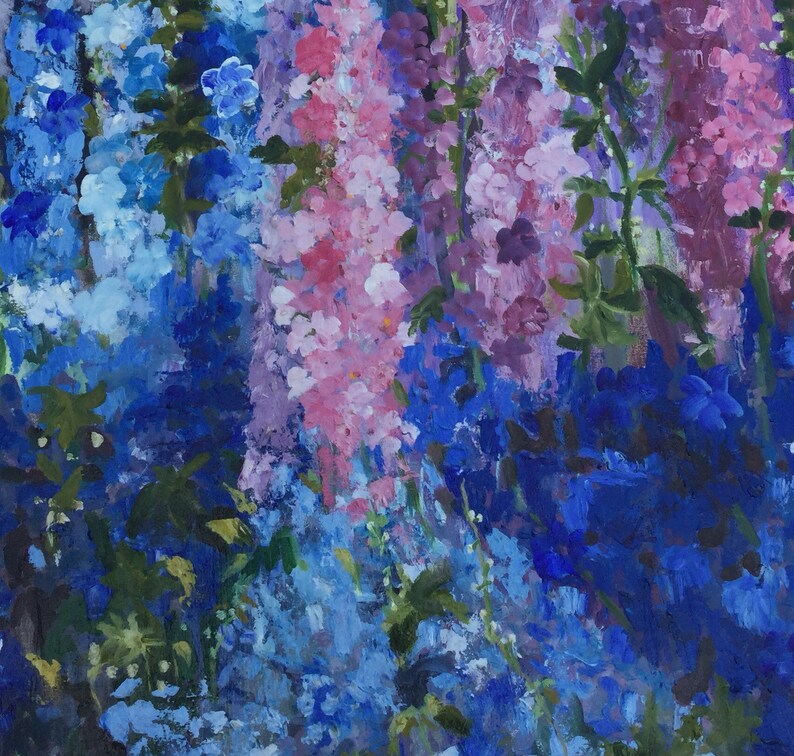 Larkspur Fine Art Large Original Oil Painting image 4