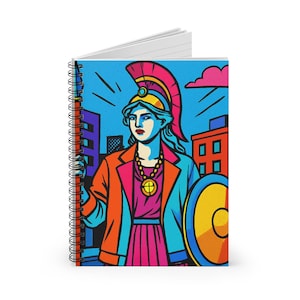 Spiral Notebook - Ancient Greece Pop Art, Ruled Line, Journal, Diary, Stationery, Gift for Artist or History Buff