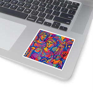 Kiss-Cut Stickers - Ancient Greece Pop Art, Mythology Stickers, Historical Sticker Set, Greek Gods Decals, Mythical Creatures Sticker Pack