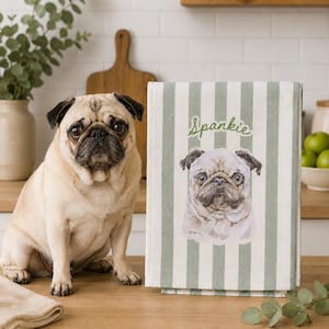 Personalized Pet Photo Kitchen Towel | Microfiber Dog Cat Lover Gift