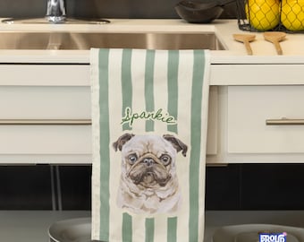 Toalla de cocina personalizada con foto de mascota / Microfibra Regalo para amantes de los perros y gatos