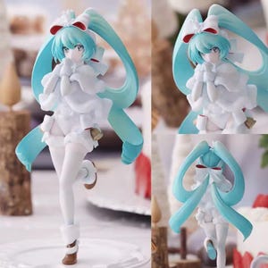 Hatsune Miku Winter Sweet Figure – Cute Snow-Themed Anime Collectible • Pastel Vocaloid Figurine • Dessert Display Scene • Gift for Miku Fan