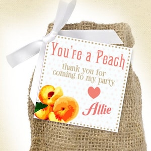 PEACH favore tag per compleanno o doccia favori - Sei una pesca - file digitale PRINTABLE