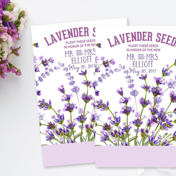 Printable LAVENDER Seed Packet Wedding Favor  - DIY affordable wedding favor idea for rustic, garden, or barn wedding