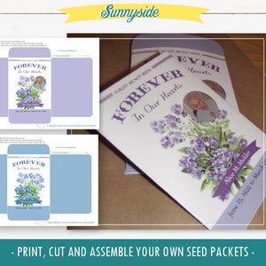 Memorial / In Memory Funeral Seed Packet - Customized PDF File for Forget Me Not Seeds, printable diy