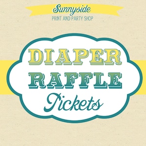 DIAPER RAFFLE Tickets Printable Made to Match Baby Shower Invitation add-on / game image 1