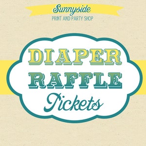 DIAPER RAFFLE Tickets Printable Made to Match Baby Shower Invitation add-on / game image 1