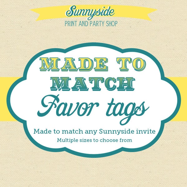 Favor / Gift / Thank You Tags - Made to Match - Printable