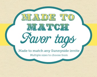 Favor / Gift / Thank You Tags - Made to Match - Printable