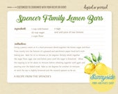Custom Recipe Card: Personalized Family Keepsake (Digital PDF)