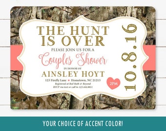 Camo Bridal Shower Invitation: The Hunt is Over (Digital Printable)