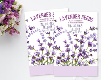Paquete imprimible de semillas de lavanda: Recuerdo rústico para boda (PDF)