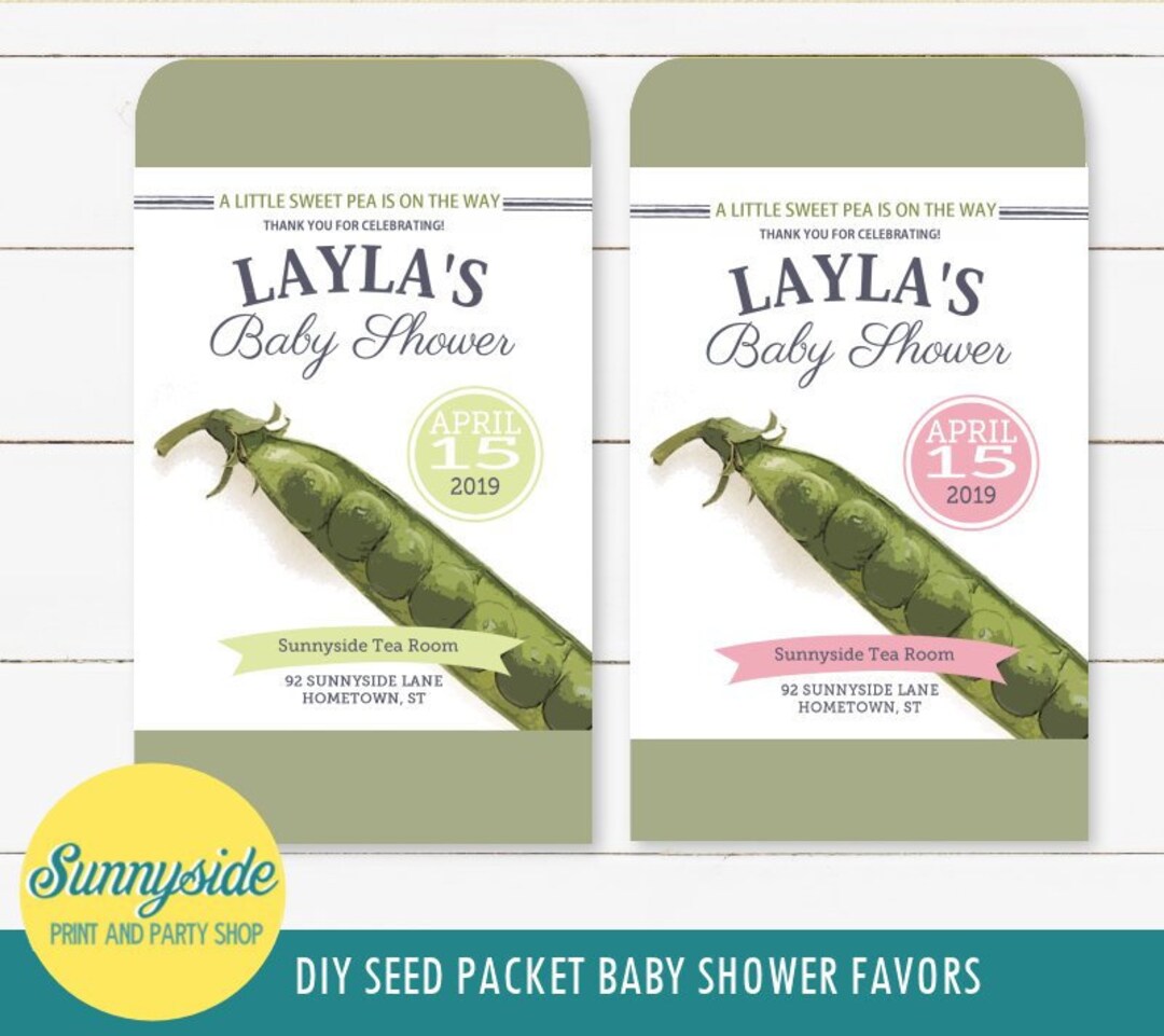 Sweet pea hotsell baby shower favors