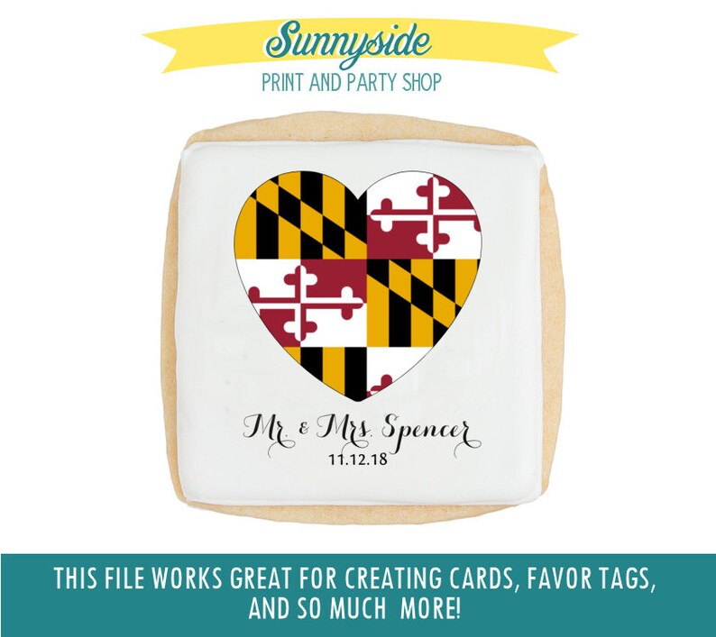 Maryland Flag Printable Square STATE Favor Tag for MD Wedding - Etsy
