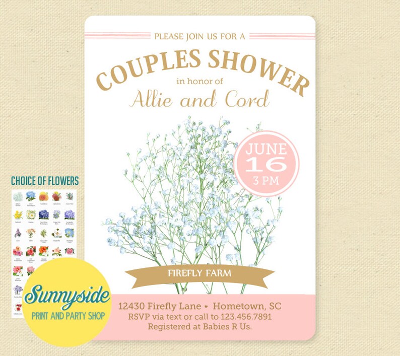 Garden Party Couples Shower Invitation Seed Packet Inspired Etsy