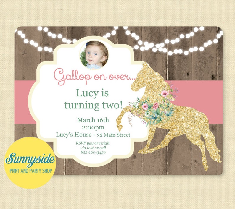 PONY Birthday Party Invitation Printable Horse Ponies Invite Etsy Canada