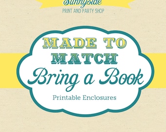 Bring a Book Printable + Baby Library Bookplates - Made to Match
