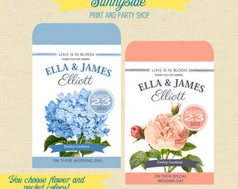 Custom Seed Packet Favor: Wedding, Bridal, Baby (DIY Printable PDF)