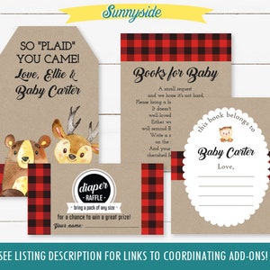 Woodland baby shower invite printable, forest animals friends / woodland creatures, perfect for rustic baby boy shower image 2