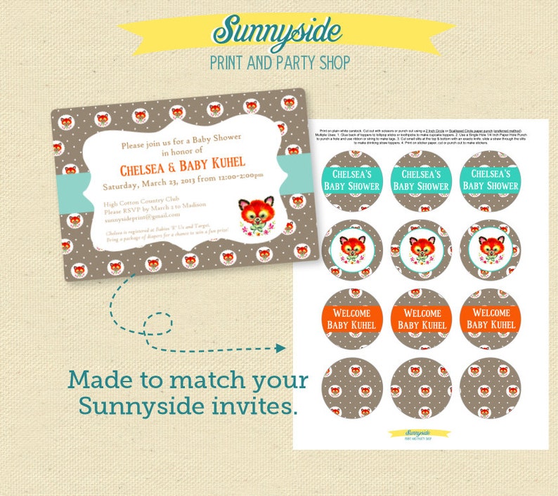 Round Cupcake Toppers / Party Circles Printable 2 or 2.5 Round image 3