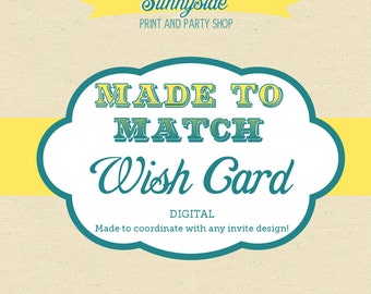 Wish /  Prediction / Advice Card - Printable - Baby Shower / Bridal Shower Game