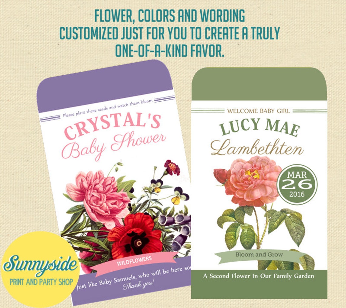 CUSTOM Printable Seed Packet Favor DIY Wedding / Bridal - Etsy