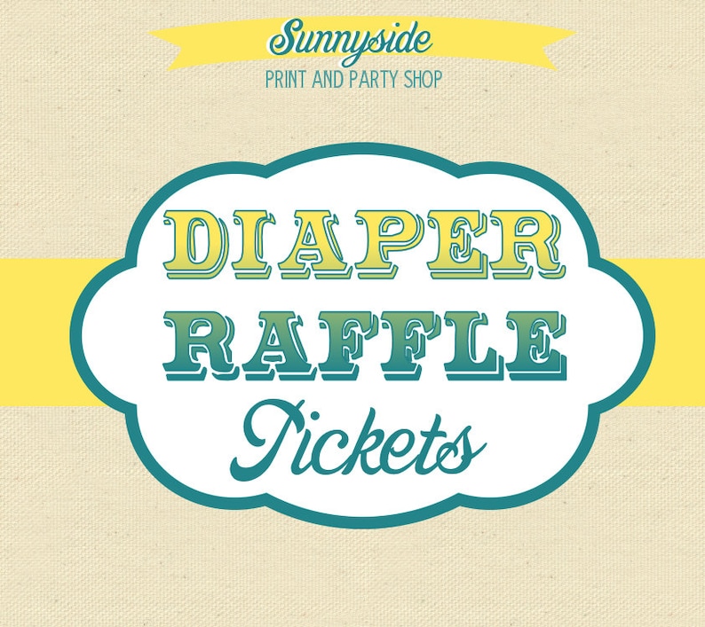 DIAPER RAFFLE Tickets Printable Made to Match Baby Shower Invitation add-on / game image 1