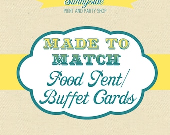 Food Tent / Buffet Cards - Printable - Sunnyside Print & Party