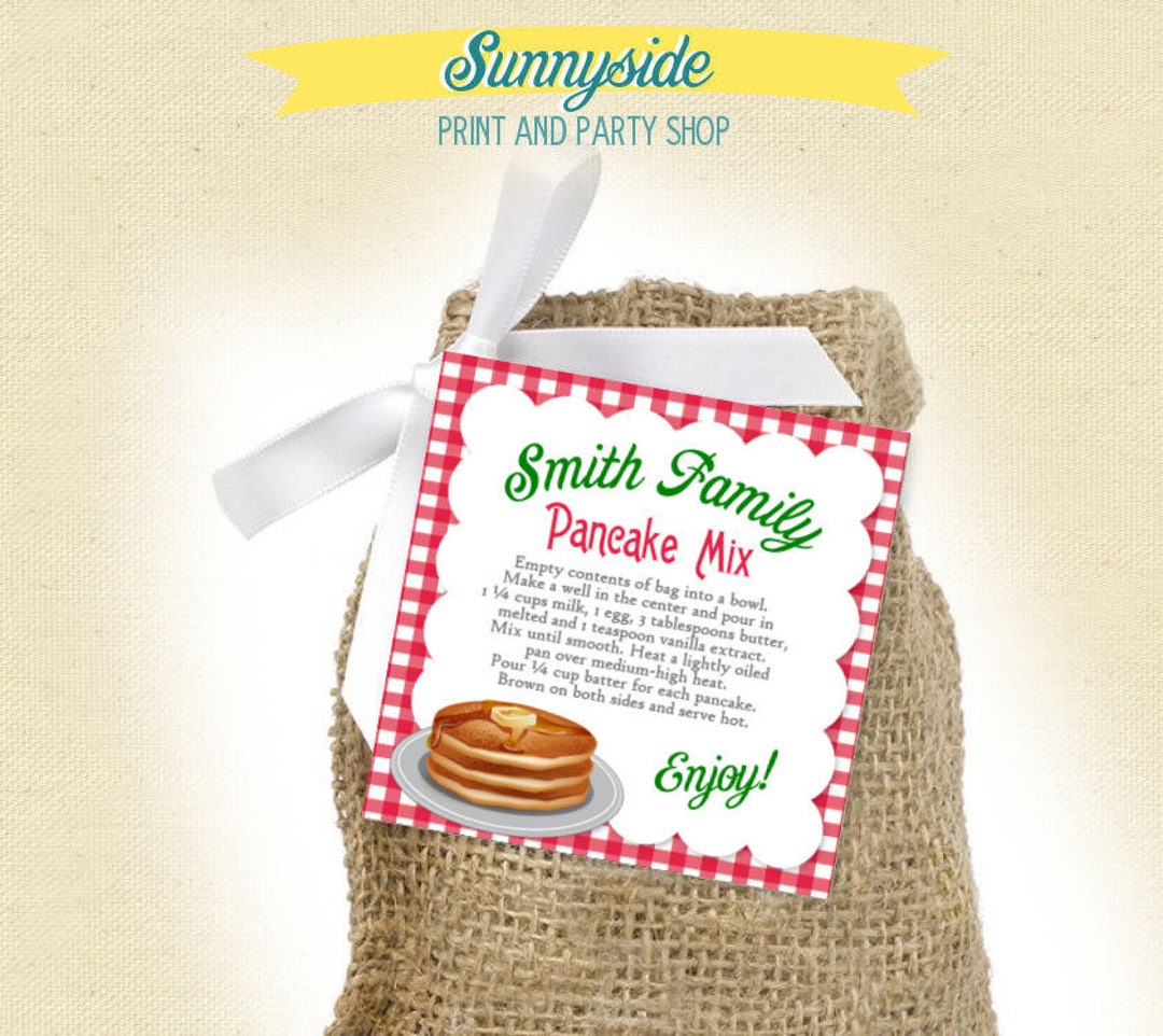 Christmas Gift Tags - Pancake Mix Recipe Tag — TidyLady Printables