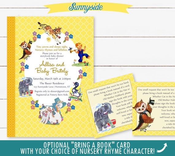 nursery rhyme baby shower invitations