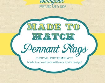 Coordinating Sunnyside Printable Party Pennant Flags / Banner Template