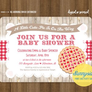 Cutie Pie Printable Baby Shower Invitation for Baby Boy, Blueberry ...