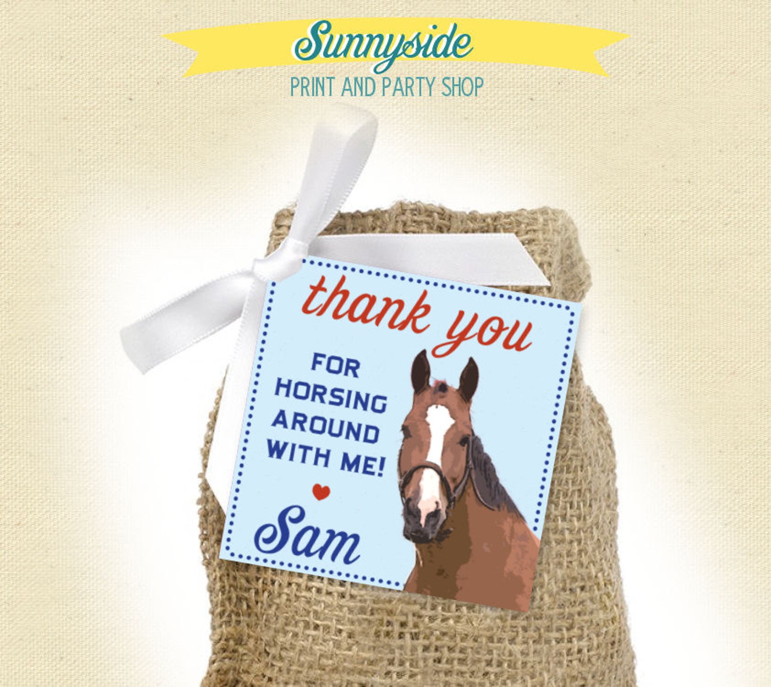 Horse Girl Birthday Favor Tags Printable Etsy