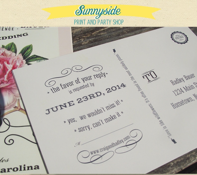 Add a Double Side Back Side to any Sunnyside Invite or Package