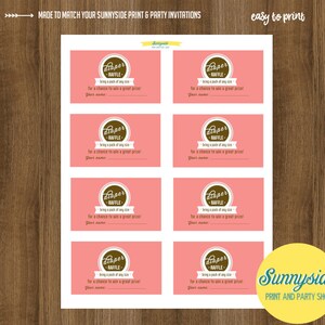 DIAPER RAFFLE Tickets Printable Made to Match Baby Shower Invitation add-on / game image 3