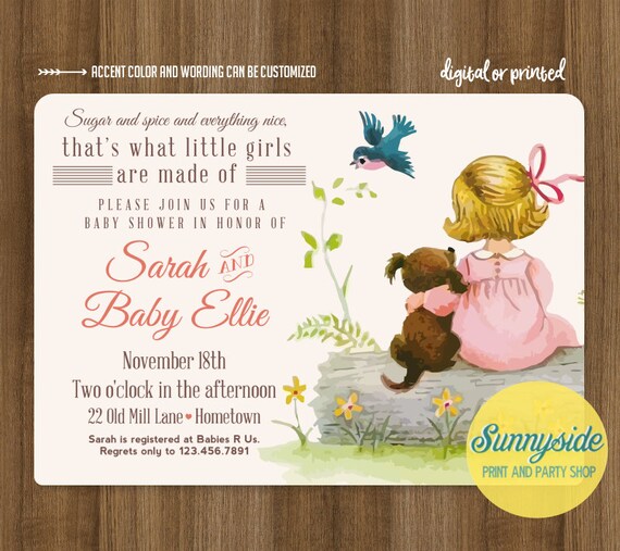 sugar and spice baby shower invitations