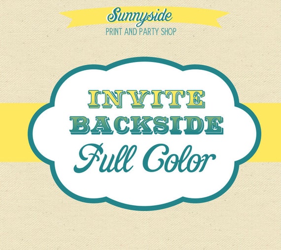 Add a Double Side / Back Side to any Sunnyside Printable Invitation Il_570xn
