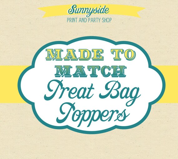 Party Treat Bag Favor Toppers - Made to Match - Printable Il_570xn