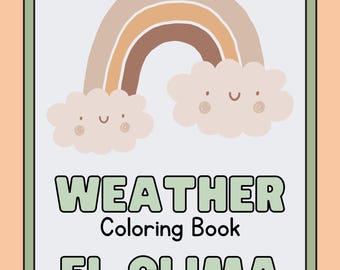 Weather | El Clima Bilingual Coloring Book (Printable PDF) | English & Spanish Educational Activity for Kids | Instant Download  | PreK