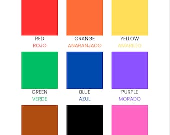 Bilingual Colors Worksheet | English Spanish Printable for Kids | Preschool Learning Activity | Educational PDF | Instant Download
