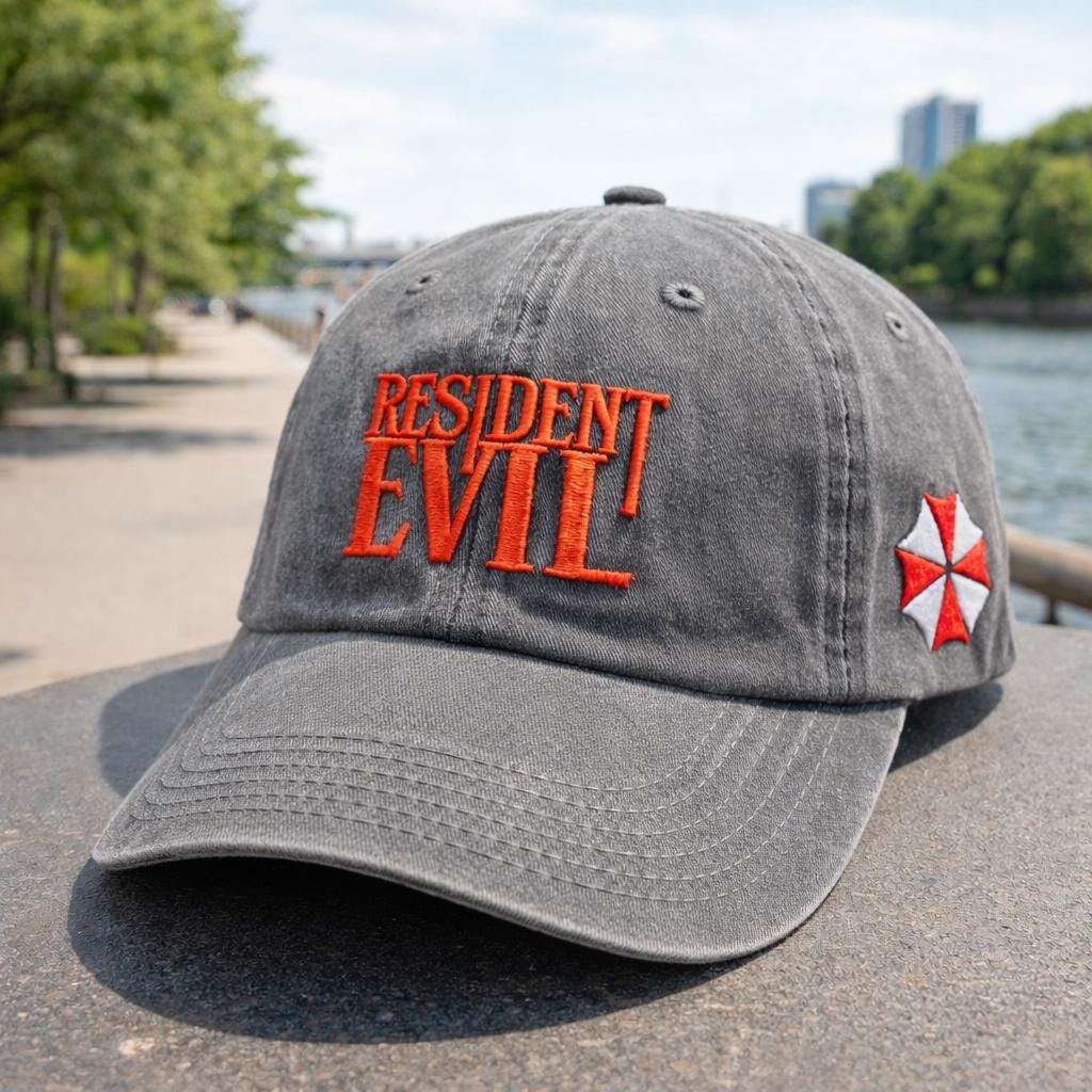 Cappellino Baseball Ufficioso Resident Evil Umbrella Corp. – Nero, Ricamato, Regolabile, Antiumidità, Spedizione Inclusa!