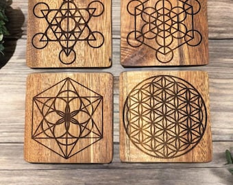 Conjunto de porta-copos da série Geometria Sagrada