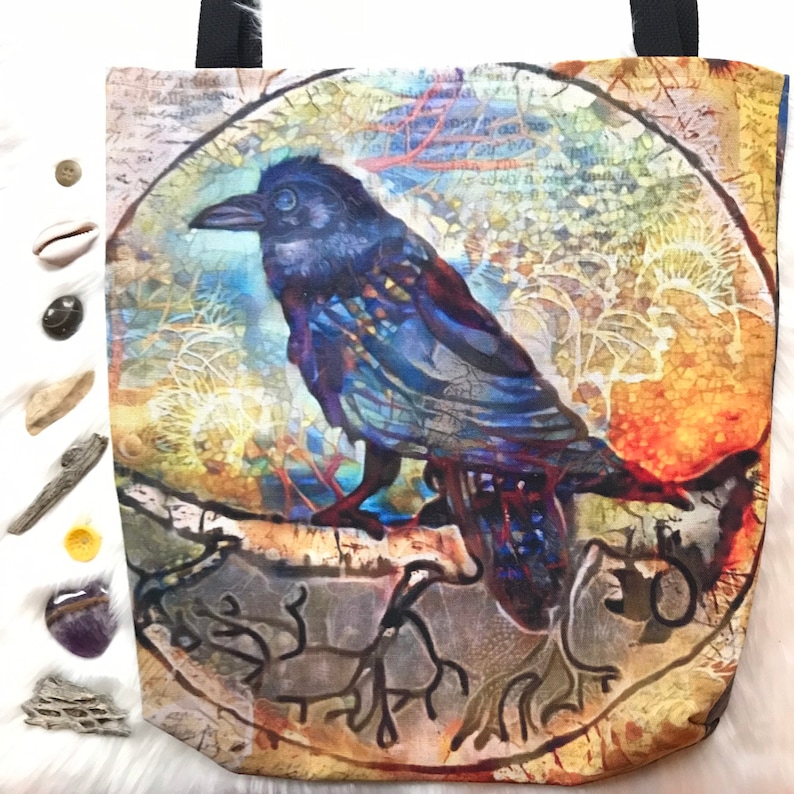 The Protector Raven Crow Salis Spiritus Tote Bag