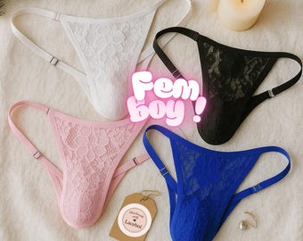 Delicate Lace Thong – Femboy, Sissy Comfort, Stretch & Style (M–XXL)