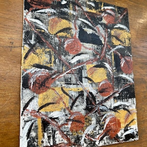 Abstract canvas autumn networks - abstract painting - contemporary acrylic painting - chrisiefolies - original gift - wall decoration