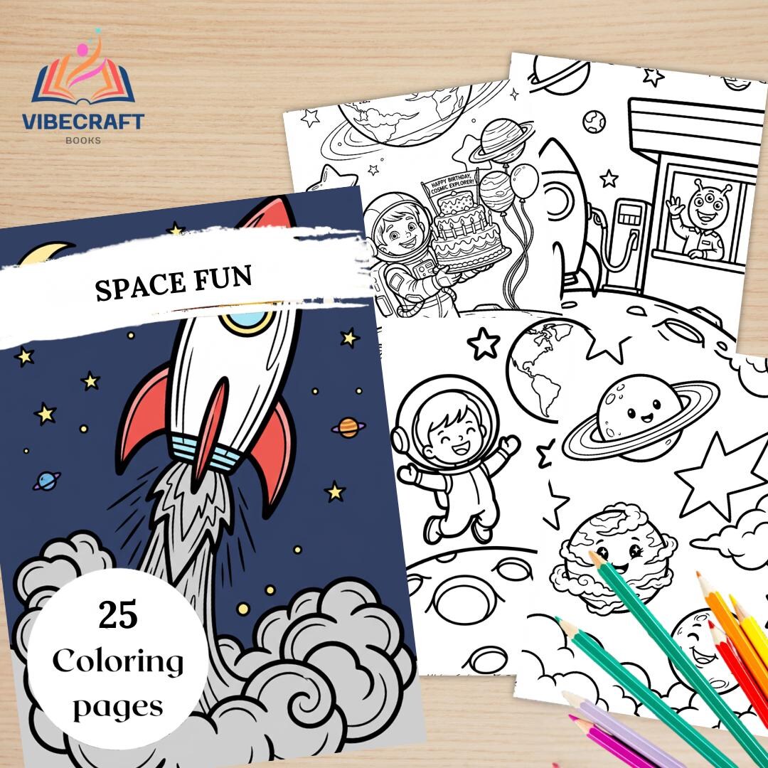 Astronaut Coloring Pages for Kids, Space Adventure Coloring Book ...