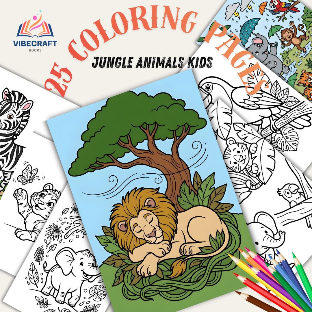 25+ Safari Animals Coloring Pages / Easy Animal Coloring Book ...