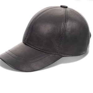 Genuine Leather Baseball Cap – Unisex Handmade Leather Hat | Vintage Style Dad Hat |  Cap  Black, Brown, Red | Adjustable Fit.